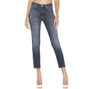 MOTHER The Looker Crop On the Edge Skinny Jeans Size 26 Blue Denim